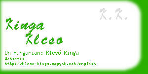 kinga klcso business card